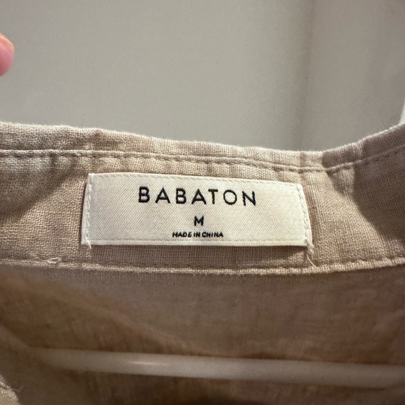 Aritzia (Babaton) Brown/Flax Linen blend Button-up Shirt - M - Never Worn - Picture 7 of 14